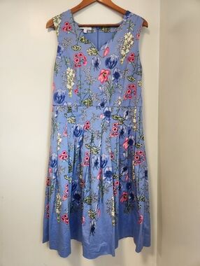 RSVP By Talbots Cotton Floral Sleeveless Dress